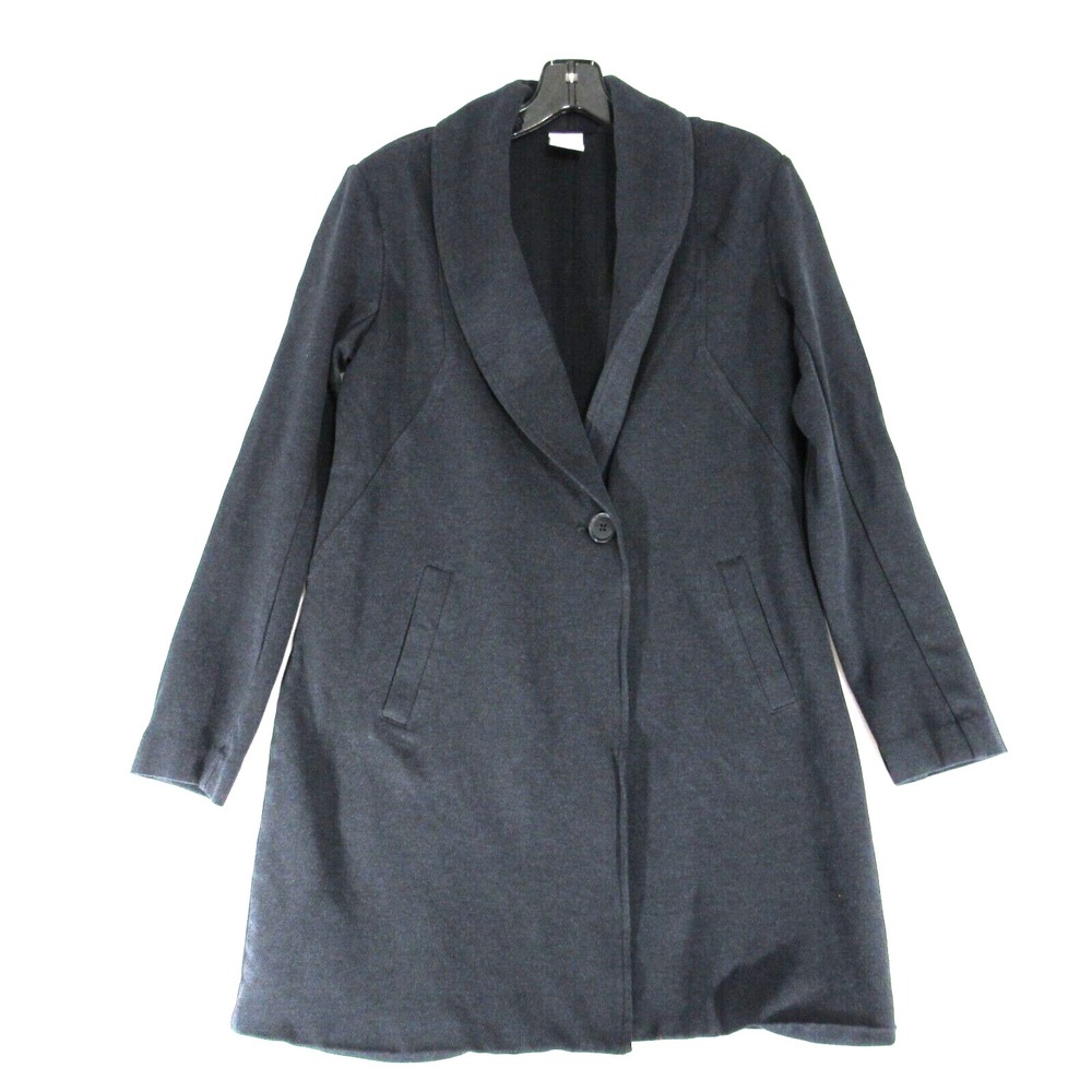 Cabi Coat Women's Small Harbor Knit One Button Long Jacket Grey Pockets